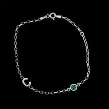 Load image into Gallery viewer, PERSONALISED INITIAL BRACELET WITH BIRTHSTONE