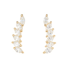 Load image into Gallery viewer, 9CT YELLOW GOLD CUBIC ZIRCONIA EAR CLIMBER EARRINGS