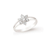 Load image into Gallery viewer, LITTLE GIRLS SILVER CUBIC ZIRCONIA FLOWER RING