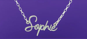 STERLING SILVER SIGNATURE STYLE NAME NECKLACE