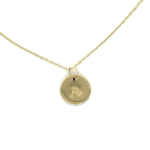 9CT SOLID GOLD MIDI INITIAL DISC NECKLACE