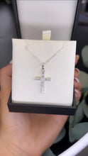 Load image into Gallery viewer, STERLING SILVER CUBIC ZIRCONIA CROSS NECKLACE