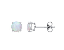 Load image into Gallery viewer, STERLING SILVER OPAL STUD EARRINGS