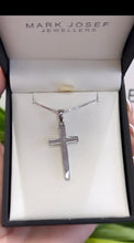 Load image into Gallery viewer, STERLING SILVER POLISHED CROSS PENDANT NECKLACE