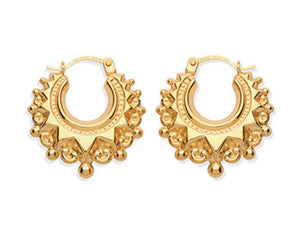 VINTAGE STYLE 9CT GOLD CREOLE EARRINGS