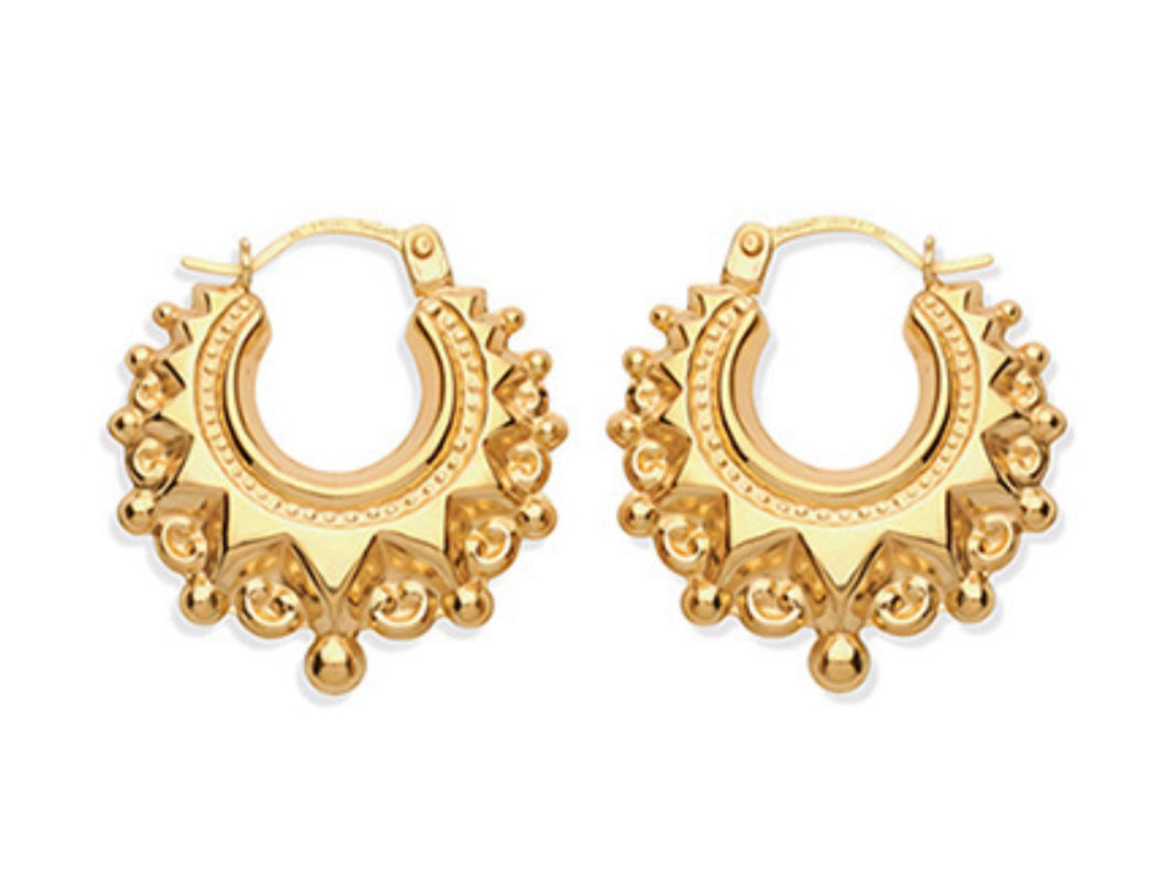 VINTAGE STYLE 9CT GOLD CREOLE EARRINGS