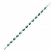 Load image into Gallery viewer, MARQUISE CUT EMERALD &amp; CUBIC ZIRCONIA BRACELET