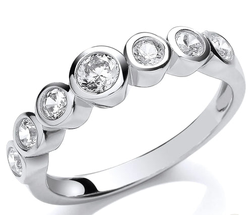 STERLING SILVER BEZEL SET CUBIC ZIRCONIA RING