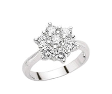 Load image into Gallery viewer, STERLING SILVER CUBIC ZIRCONIA CLUSTER RING