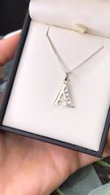 Load image into Gallery viewer, STERLING SILVER CUBIC ZIRCONIA INITIAL NECKLACE