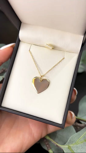 HANDMADE 9CT RICH YELLOW GOLD HEART NECKLACE