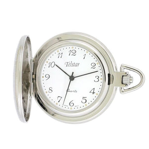 TELSTAR SILVER TONE HUNTERS POCKET WATCH