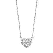 Load image into Gallery viewer, STERLING SILVER CUBIC ZIRCONIA LOVE HEART NECKLACE