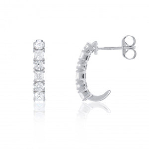 9CT WHITE GOLD CUBIC ZIRCONIA EARRING