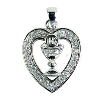 Load image into Gallery viewer, STERLING SILVER COMMUNION CHALICE HEART PENDANT