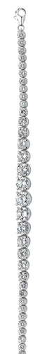 STERLING SILVER CZ ROUND GRADUATED TENNIS BRACELET