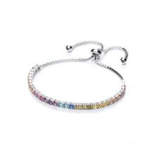 Load image into Gallery viewer, STERLING SILVER MULTICOLOUR TENNIS BRACELET