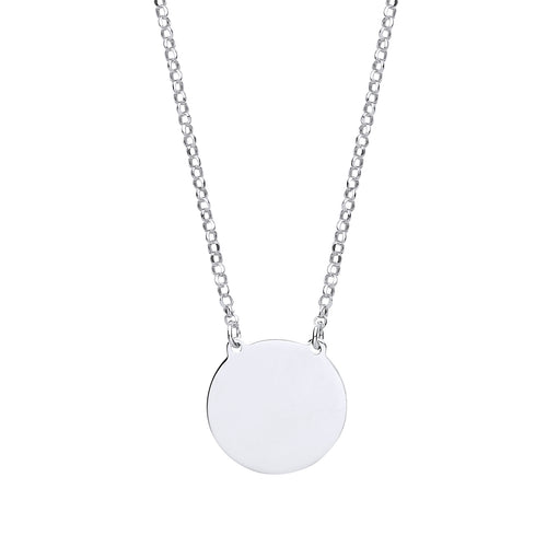 STERLING SILVER ROUND DISC PENDANT