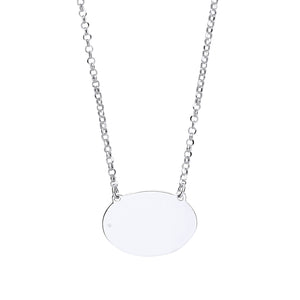 STERLING SILVER OVAL DISC PENDANT