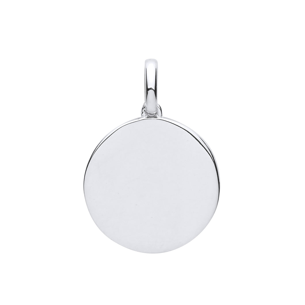 STERLING SILVER ROUND DISC PENDANT