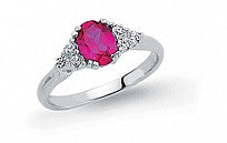 STERLING SILVER RUBY SOLITAIRE RING