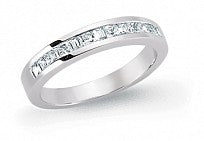 Load image into Gallery viewer, STERLING SILVER CHANNEL SET ETERNITY RING