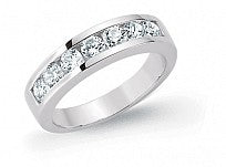 Load image into Gallery viewer, STERLING SILVER CHANNEL SET ETERNITY RING