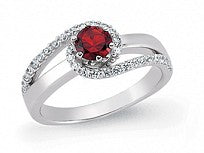 STERLING SILVER RUBY MICRO PAVE RING