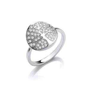 STERLING SILVER CUBIC ZIRCONIA TREE OF LIFE RING