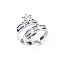Load image into Gallery viewer, STERLING SILVER SOLITAIRE CZ RING SET
