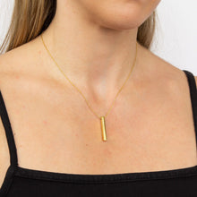 Load image into Gallery viewer, PERSONALISE ME YELLOW GOLD PLATED BAR NECKLACE