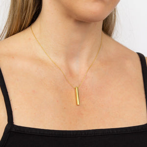 PERSONALISE ME YELLOW GOLD PLATED BAR NECKLACE