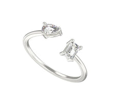 Load image into Gallery viewer, STERLING SILVER ADJUSTABLE CUBIC ZIRCONIA RING