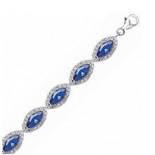 Load image into Gallery viewer, MARQUISE CUT SAPPHIRE &amp; CUBIC ZIRCONIA BRACELET