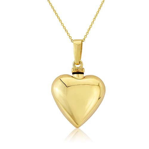 9CT YELLOW GOLD HEART BOTTLE PENDANT NECKLACE