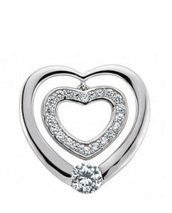 SILVER OPEN DOUBLE LOVE HEART NECKLACE