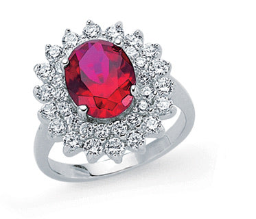 STERLING SILVER RUBY GEMSTONE RING