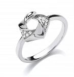 Load image into Gallery viewer, STERLING SILVER CUBIC ZIRCONIA FLOWER RING