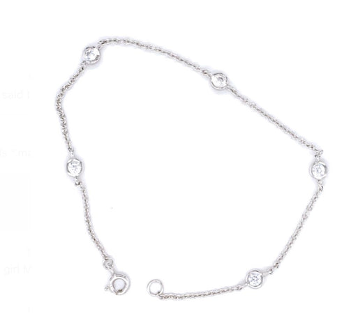 STERLING SILVER CUBIC ZIRCONIA BRACELET
