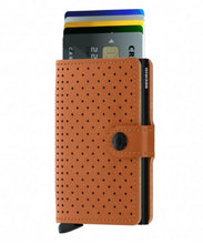 Load image into Gallery viewer, MINI WALLET- PERFORATED COGNAC