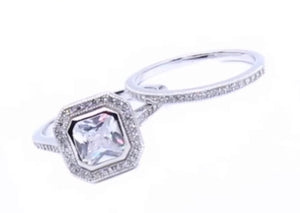 VINTAGE INSPIRED CUBIC ZIRCONIA RING SET