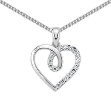 Load image into Gallery viewer, SILVER CZ HEART NECKLACE