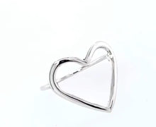 Load image into Gallery viewer, OPEN LOVE HEART RING CAST IN STERLING SILVER