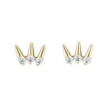 Load image into Gallery viewer, 9CT YELLOW GOLD CROWN EARRINGS