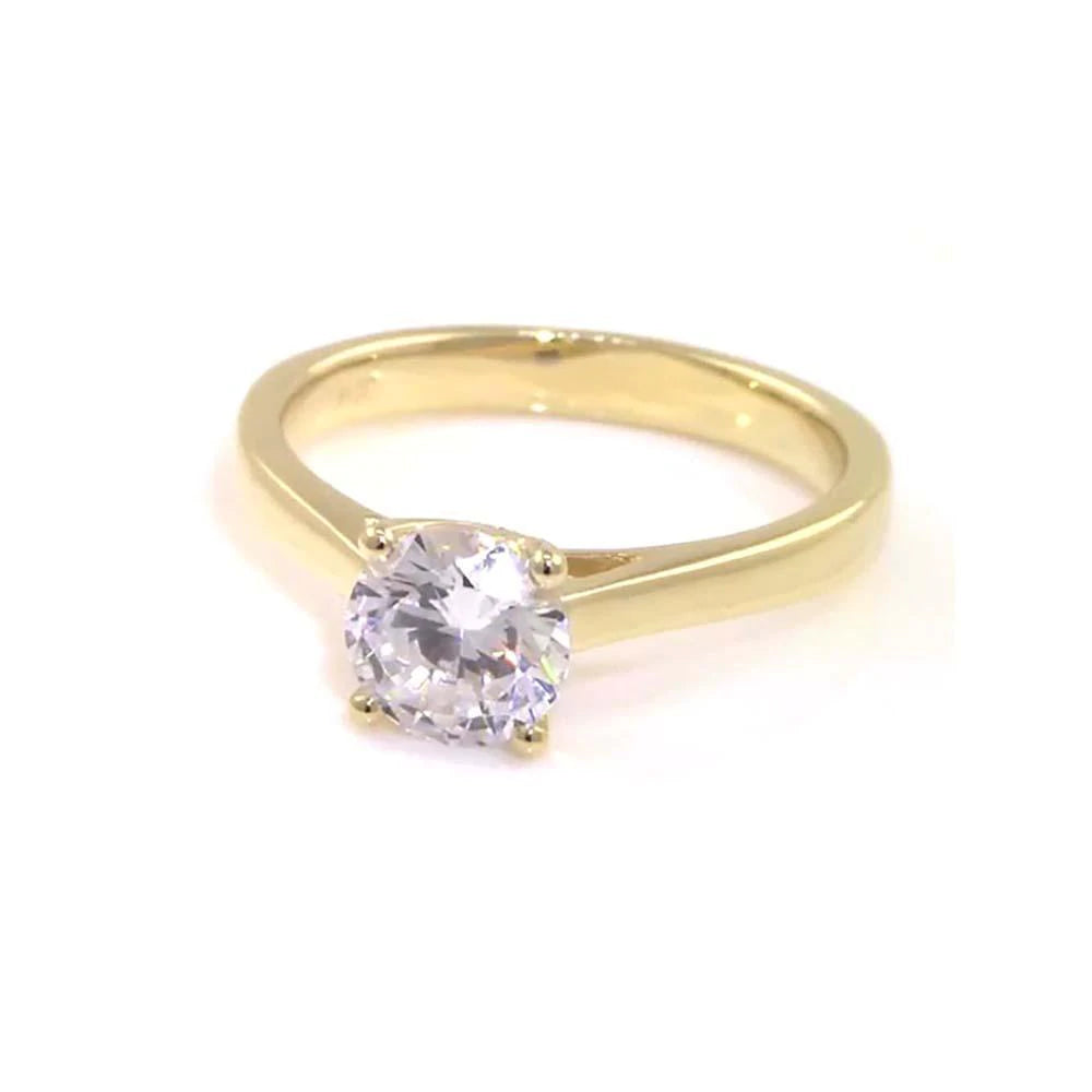 9CT YELLOW GOLD SOLITAIRE RING