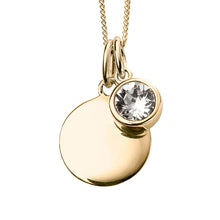 Load image into Gallery viewer, BIRTHSTONE DISC NECKLACE STERLING SILVER GOLD PLATED