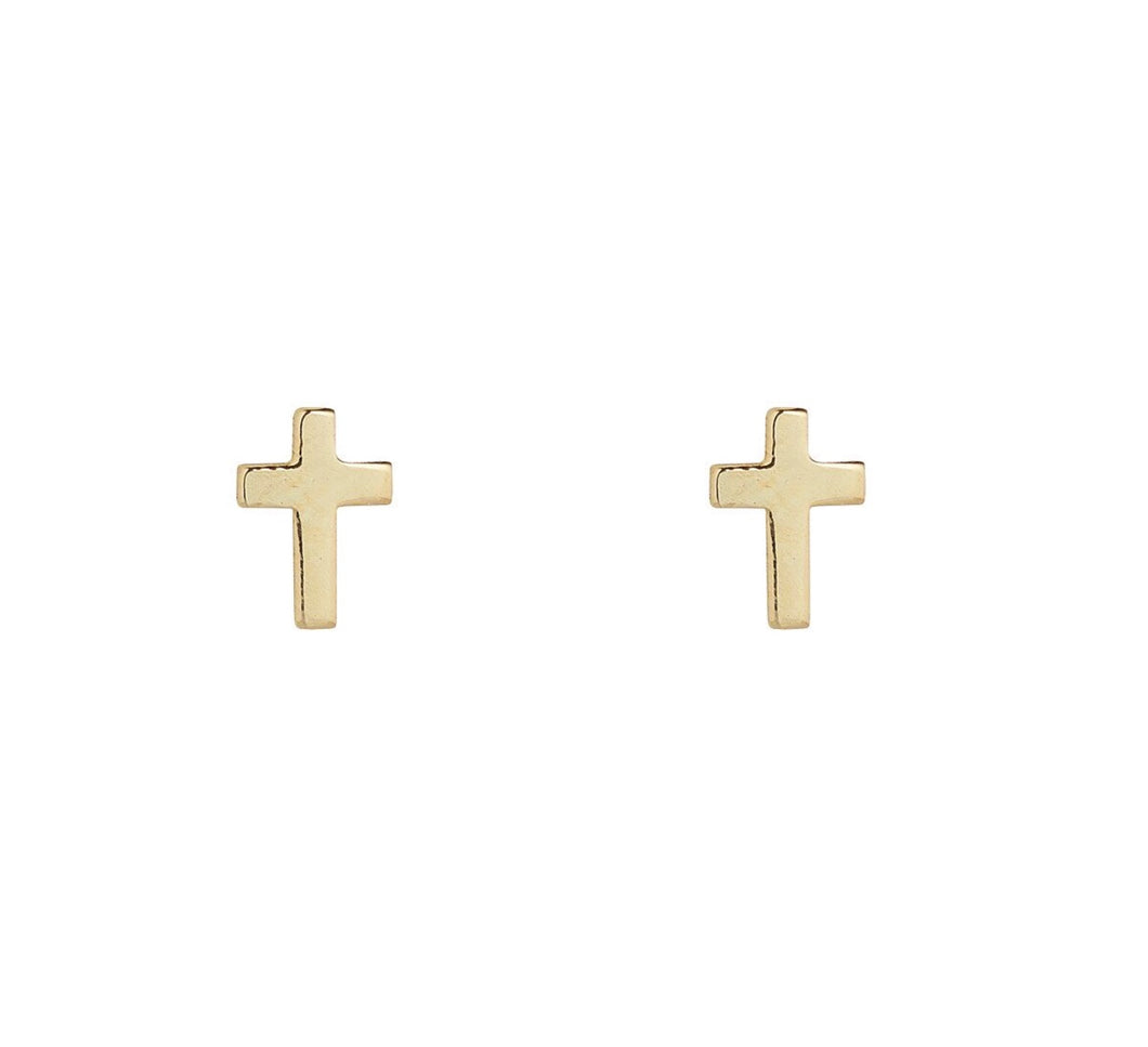 9ct Gold Cross Earrings