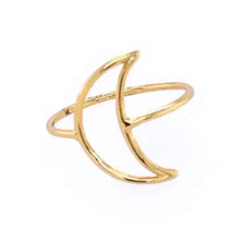 Load image into Gallery viewer, 9CT YELLOW GOLD HANDCRAFTED GOLD MOON RING