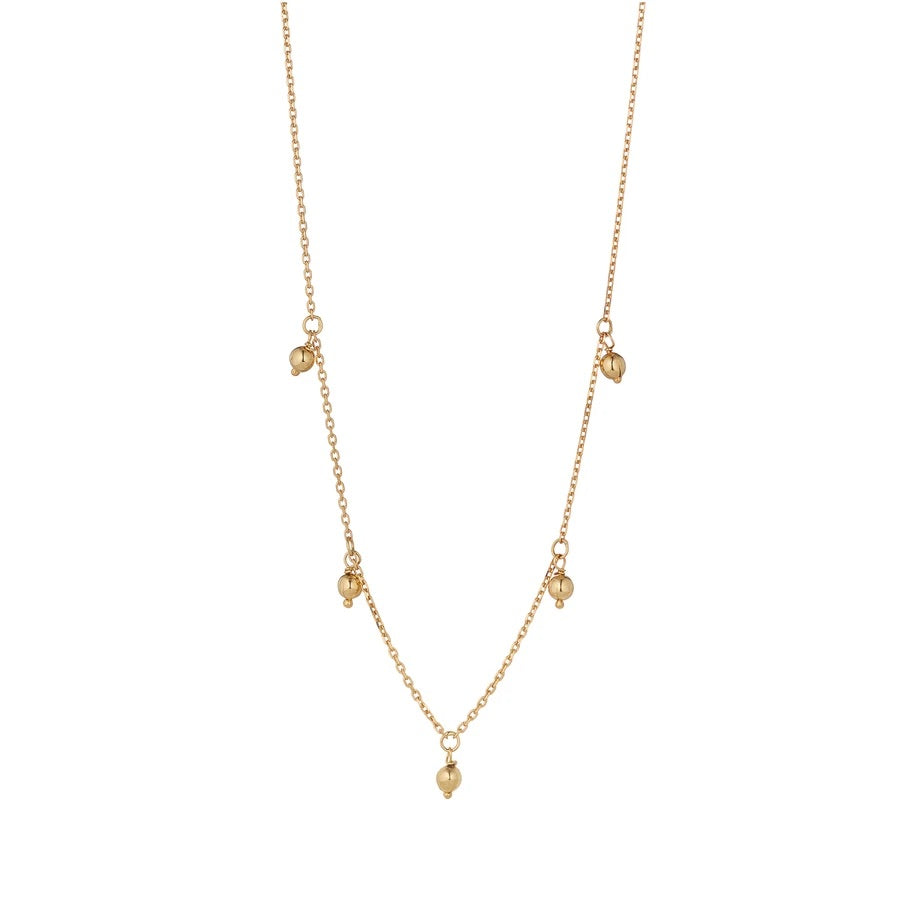 9CT GOLD 5 BALL DROPLET NECKLACE