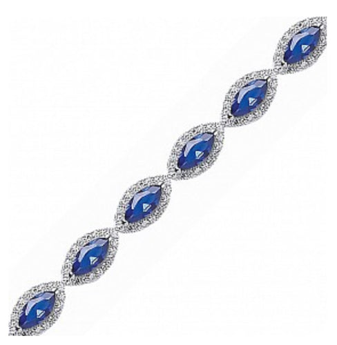 MARQUISE CUT SAPPHIRE & CUBIC ZIRCONIA BRACELET